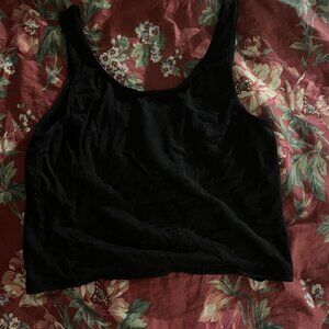 Casual Black Crop Top
